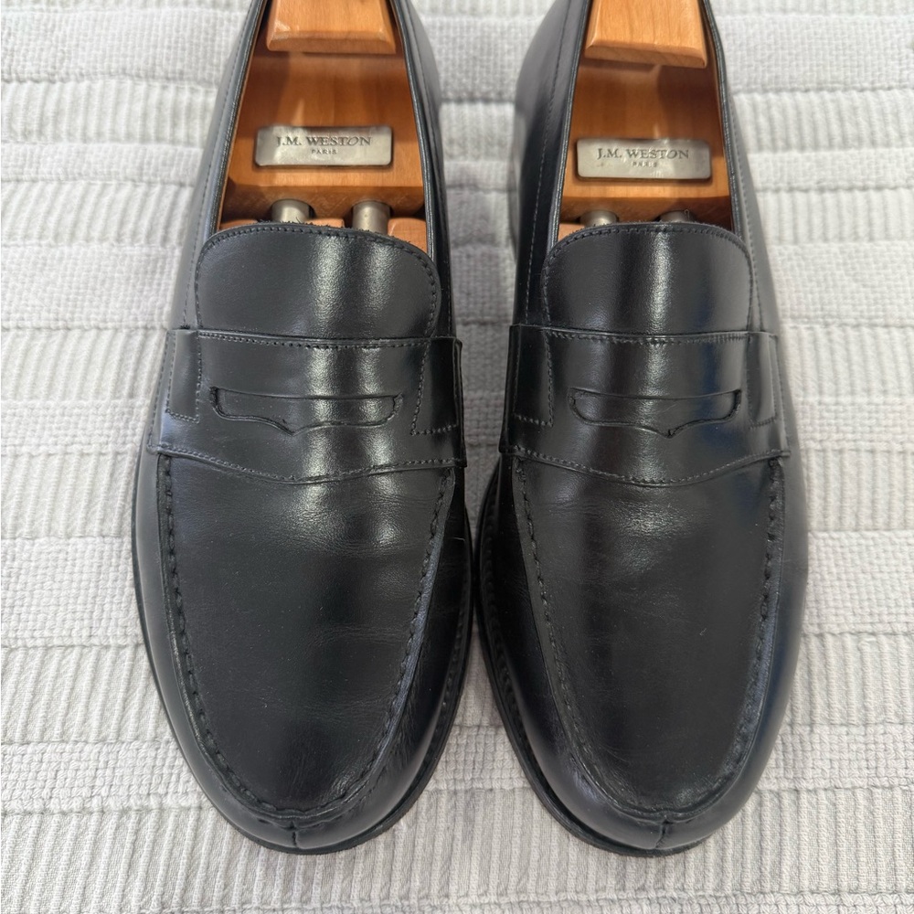 JM Weston Black Leather Men's Loafers